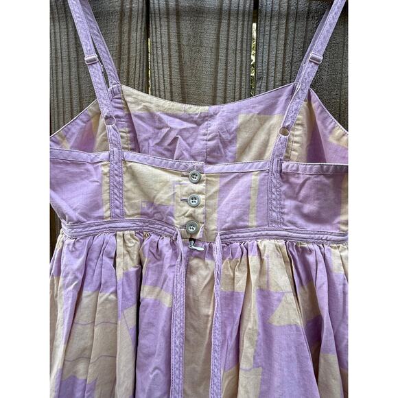 Y2K Lilac & Butter Babydoll Sundress, Cotton Mini, Cottagecore - Picture 4 of 8